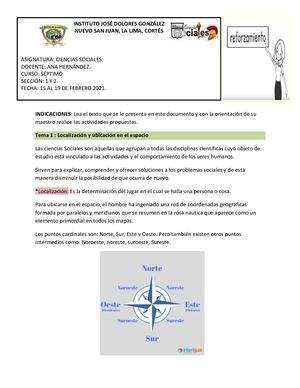 Reforzamiento Séptimo, Semana 1