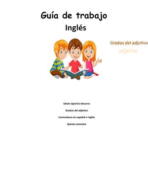 Guía De Trabajo Adjetivos En Ingles