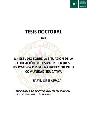 UN ESTUDIO SOBRE LA SITUACIÓN DE LA EDUCACIÓN INCLUSIVA EN CENTROS EDUCATIVOS DESDE LA PERCEPCIÓN DE LA COMUNIDAD EDUCATIVA