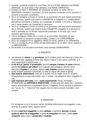 Regole Per L'analisi Logica
