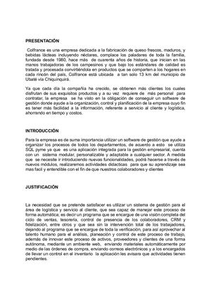 PROPUESTA SOFWARE EMPRESA COLFRANCE