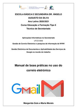 Manual de boas práticas no  uso do correio eletrónico – GMAIL