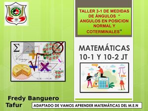 Taller 3 De Medidas De ÁNgulos En Posicion Normal y Coterminales
