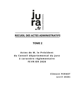 ARRÊTÉS DÉPARTEMENTAUX - FÉVRIER 2020