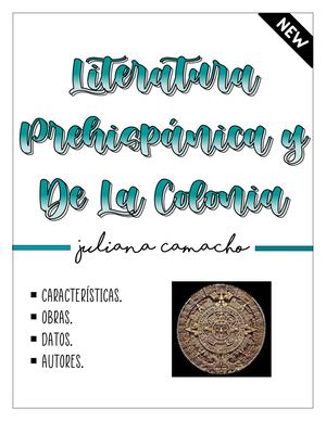Revista literatura prehispánica y de la colonia