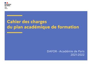 Dafor Cahier Des Charges Paf 2021 2022