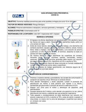 Guía Oficinas Prevención Covid 19