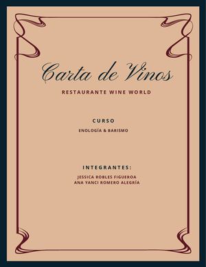 Carta De Vinos Enología&barismo