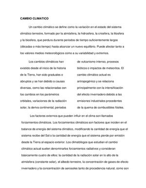 Cambio Climatico