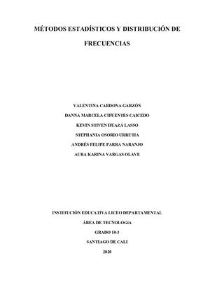 Métodos Estadísticos y Distribución de Frecuencias