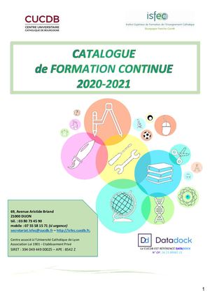 2020 2021 Catalogue Isfec