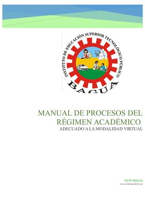 Manual De Procesos Del Regimen Académico Adecuado