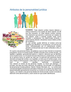 Atributos De La Personalidad Jurídica