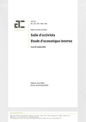 Diagnostic Acoustique Salle Activités