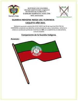 GUARDIA INDIGENA NASSA USS.FLORENCIA CAQUETA