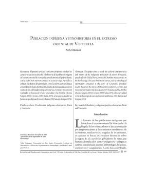 Población Indígena Y Etnohistoria