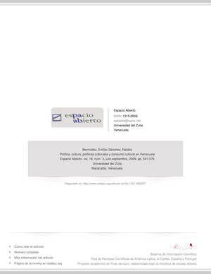 Políticas Culturales Y Consumo Cultural En Venezuela