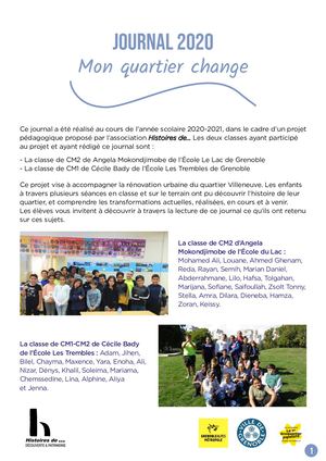 Journal 2020 - Mon quartier change