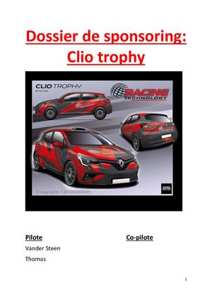 Dossier Sponsoring Clio