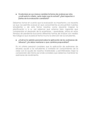 Si Estuviera En Sus Manos Cambiar La Forma De Evaluar Por Otra