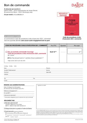 Bon de commande - Procédures Civiles D'exécution 714138