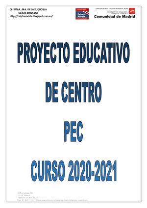 Proyecto Educativo De Centro Curso 20 21 Signed Signed