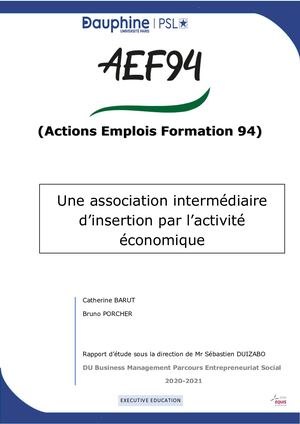 Rapport d'étude de AEF94