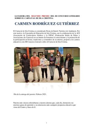 Ganadora Del Iii Concurso Literario Sobre El Carnaval De Isla Cristina (1)