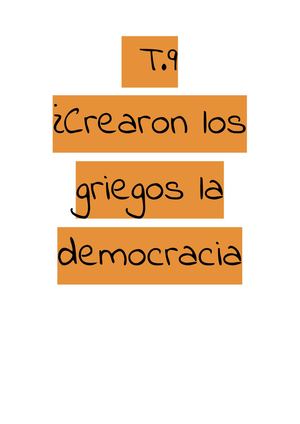 T.9 ¿Crearon los griegos la democracia?