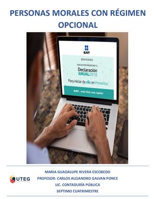 Régimen Fiscal De Las Personas Morales