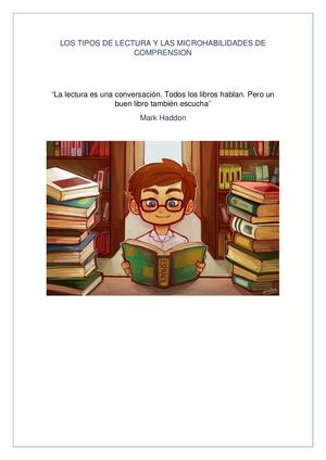 Los Tipos De Lectura Y Las Microhabilidades De Comprension