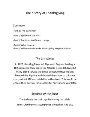 Calameo The History Of Thanksgiving
