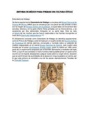 Historia De México Para Formar Una Cultura Cívica
