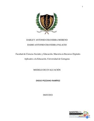 Unidad 3 Modelo De Evaluación