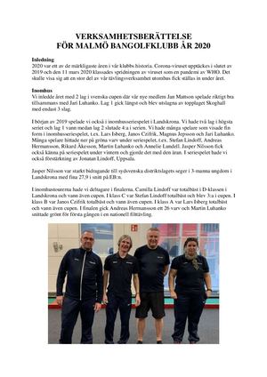 Verksamhetsberattelse 2020
