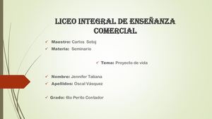 Proyecto De Vida De Jennifer Tatiana