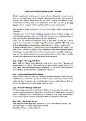 How To Connect Tidal To Discord