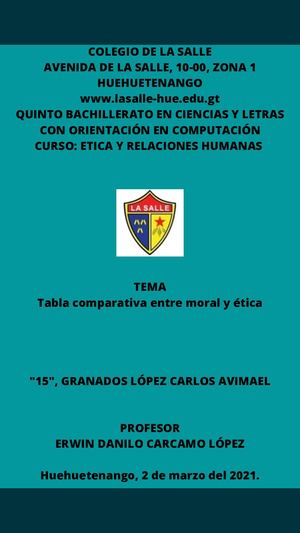 Tabla Comparativa Entre Moral Y éTica