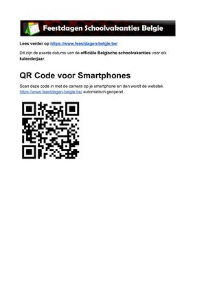 Schoolvakanties Belgie - Exacte datums op kalender