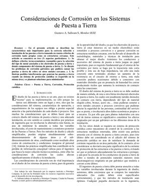 Corrosion En Los Sistemas De Puesta A Tierra
