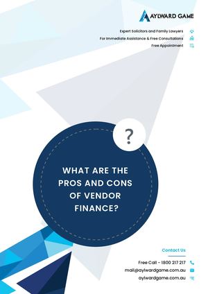 What Are The Pros And Cons Of Vendor Finance?