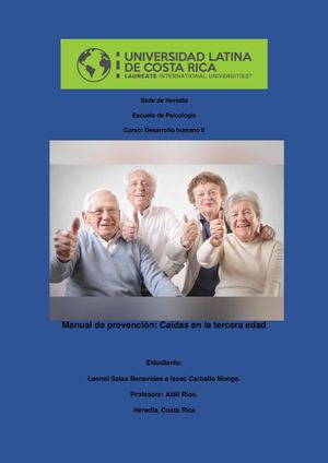 Manual De Prevención: Caídas en la Tercera edad