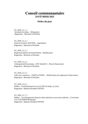 Délibérations 24 fevr