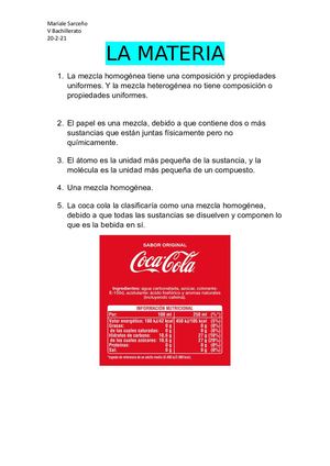 La Materia Ejercicio