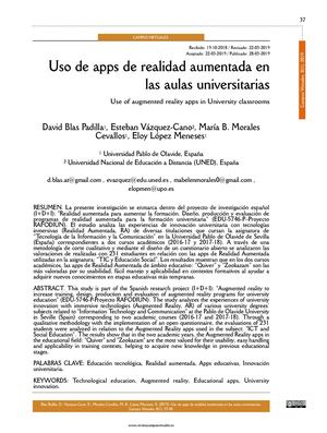 Uso de las Apps de Realidad Aumentada En Aulas Universitarias