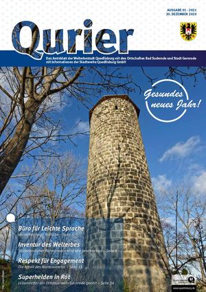 Qurier 01/2021 vom 30.12.2020 - Das Amtsblatt der Welterbestadt Quedlinburg mit den Ortschaften Bad Suderode und Stadt Gernrode mit Informationen der Stadtwerke Quedlinburg GmbH