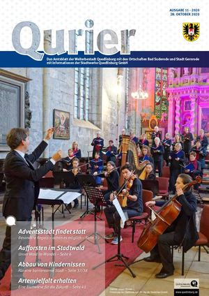 Qurier 11/2020 vom 28.10.2020 - Das Amtsblatt der Welterbestadt Quedlinburg mit den Ortschaften Bad Suderode und Stadt Gernrode mit Informationen der Stadtwerke Quedlinburg GmbH