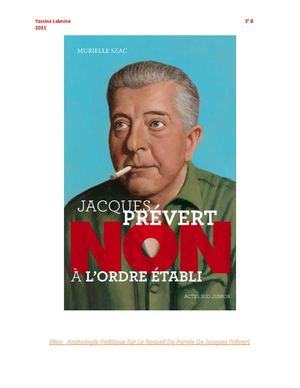 Mon Anthologie Poétique Sur Le Recueil De Parole De Jacques Prévert