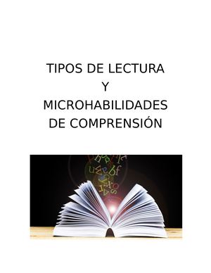 Tipos De Lectura Y Microhabilidades De Comprensión