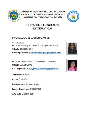 Portafolio De Matematicas